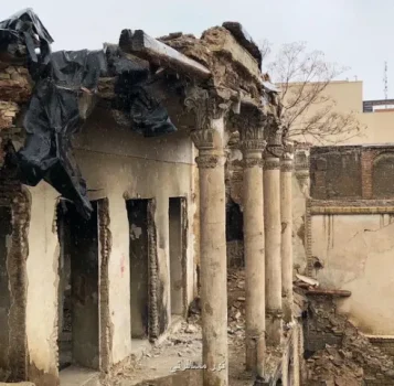 جزییات مرمت و استقامت بخشی خانه تاریخی امین لشکر در محله عودلاجان